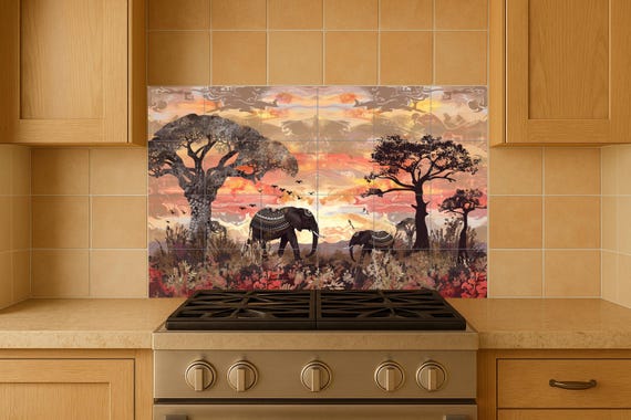 Mural de elefante sagrado — Mural cerámico de Cerámicas La Noria