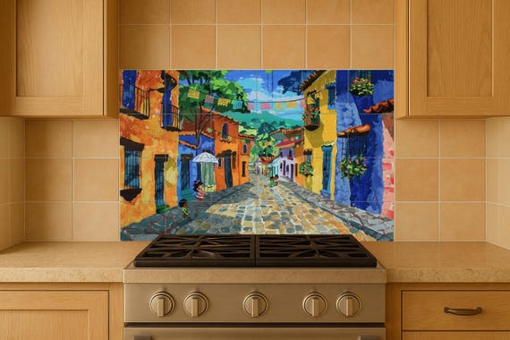 Mural de azulejos callejeros mexicanos