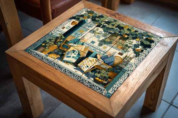 Mural de azulejos de patio siciliano