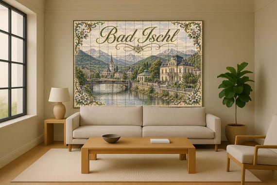 Mural de azulejos de cerámica de Bad Ischl, Austria — vista 2