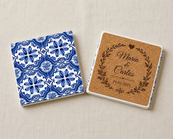 Posavasos cerámicos con base de corcho